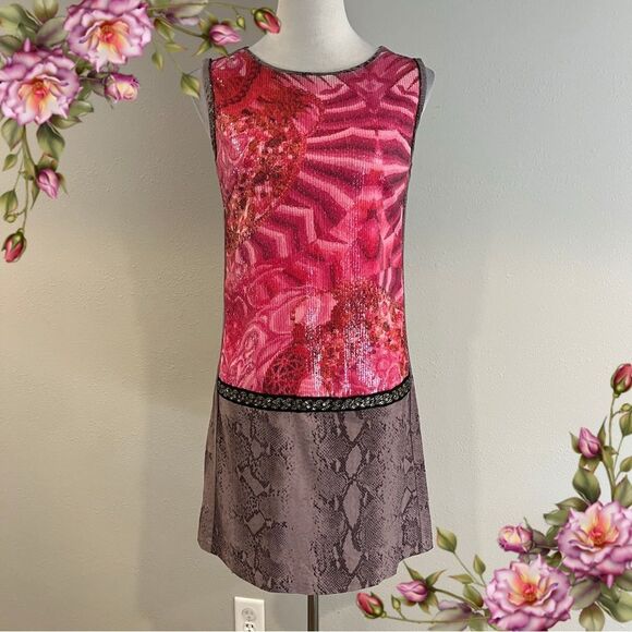 CUSTO Barcelona Gata Klimt Sequin
Snakeskin Dress Sz Small 100% Polyester
Lined - Picture 1 of 12